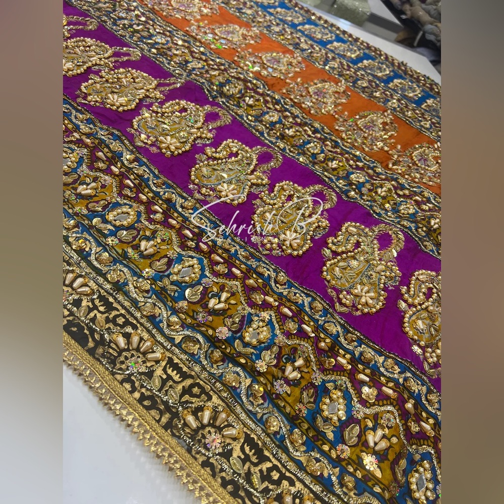 SRB9938 Faryal Makhdoom Sehrish B designer Memsaab UK Dupatta bridal anarkali - Picture 7 of 15
